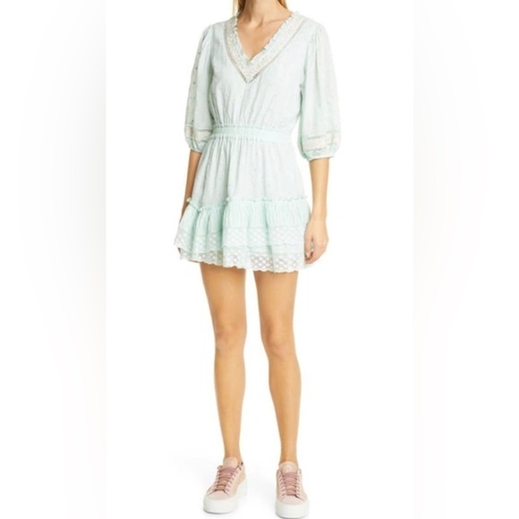 LoveShackFancy Adley dress in sea foam - Picture 2 of 9